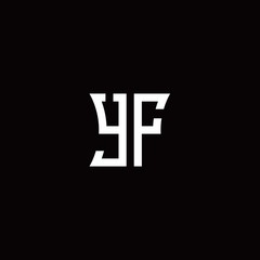 YF monogram logo with curved side style design template