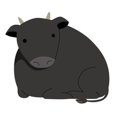黒い牛の置き物のベクターイラスト