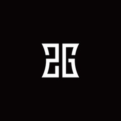 Obraz premium ZG monogram logo with curved side style design template