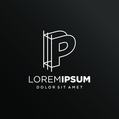 Initial Letter P with Architecture Graphic Logo Design