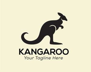 simple stand kangaroo logo design inspiration