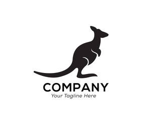 Simple black white stand kangaroo logo design inspiration