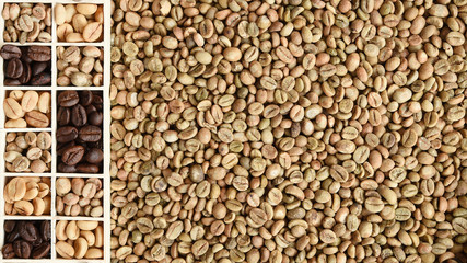  Close up of coffee beans for background                                  