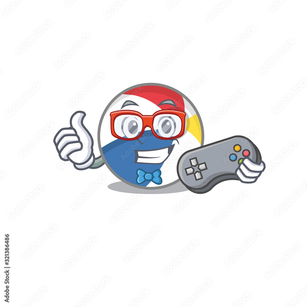 Canvas Prints smiley gamer beach ball cartoon mascot style