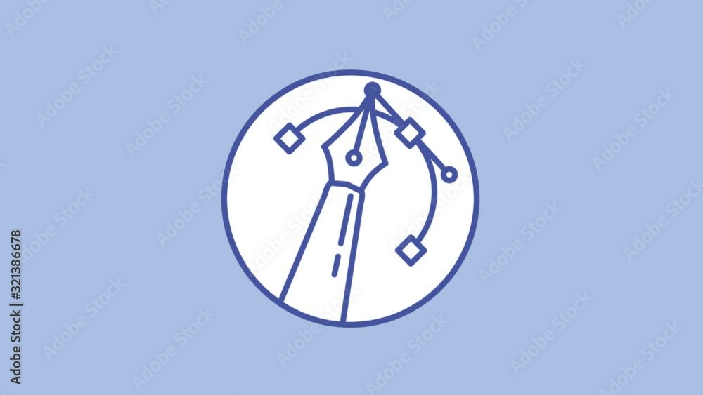 Poster pen tool line icon on the alpha channel