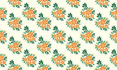 Elegant floral pattern design background for spring, with leaf and flower cute decor.