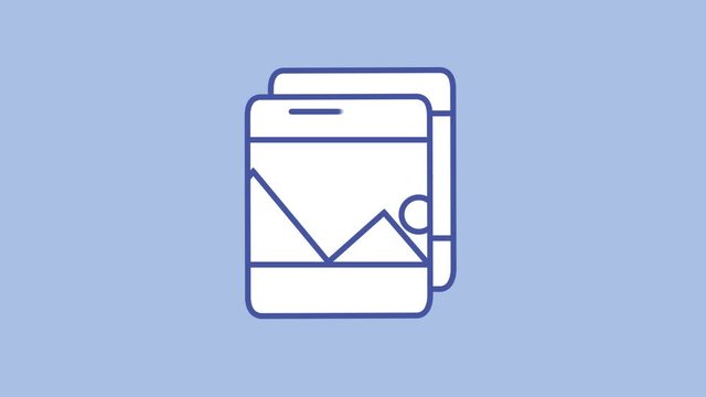 Photos line icon on the Alpha Channel