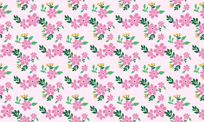 Modern flower pattern background for spring, with leaf and floral decorative.