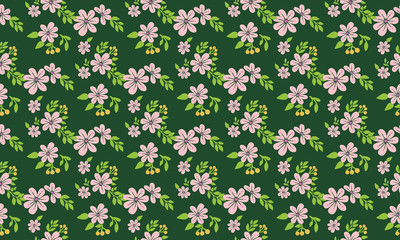 Beautiful template for spring, with elegant leaf and flower pattern background.