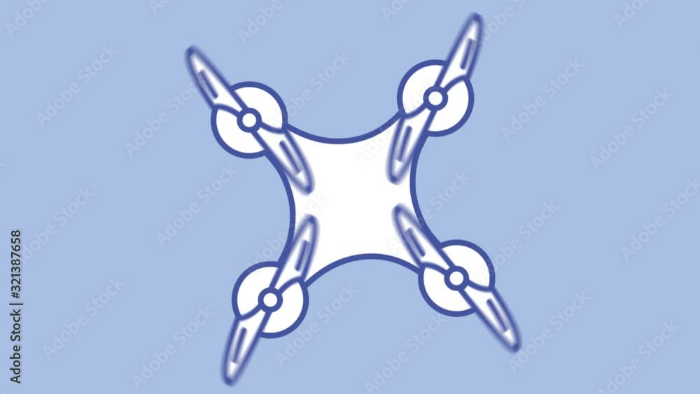 Poster quadcopter line icon on the alpha channel