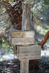 Old blank wooden sign