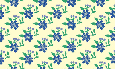 Simple wallpaper for spring, with seamless leaf and flower pattern background design.