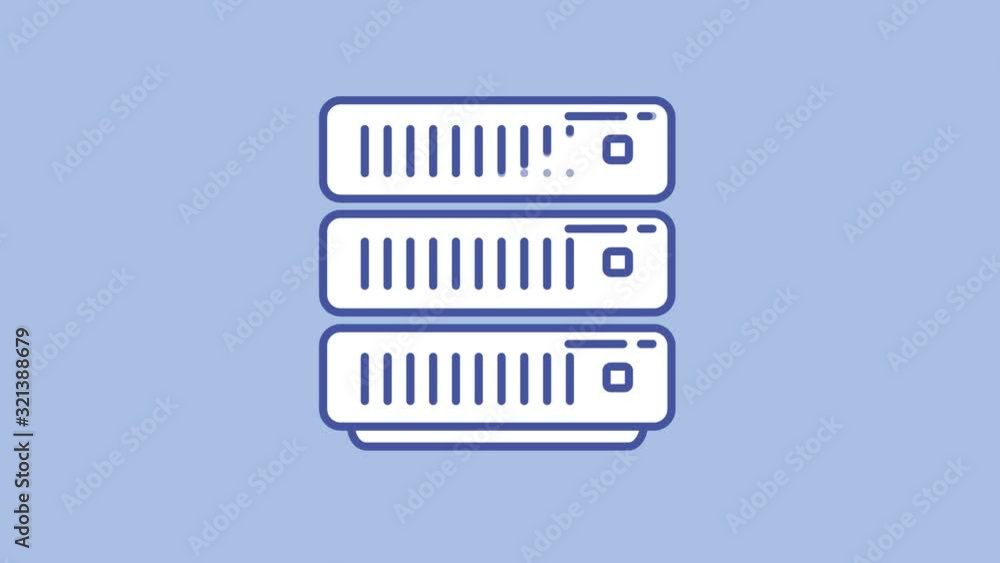 Poster server line icon on the alpha channel