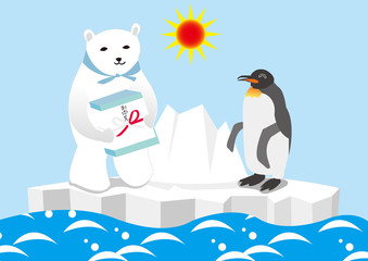 お中元　白熊からペンギンへ