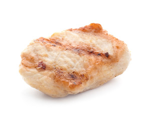 Cooked chicken fillet on white background