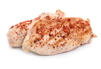 Cooked chicken fillet on white background © Pixel-Shot