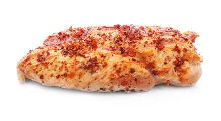 Cooked chicken fillet on white background
