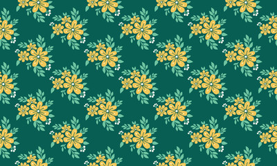 Vintage shape of leaf and floral for spring, with leaf and flower pattern background.
