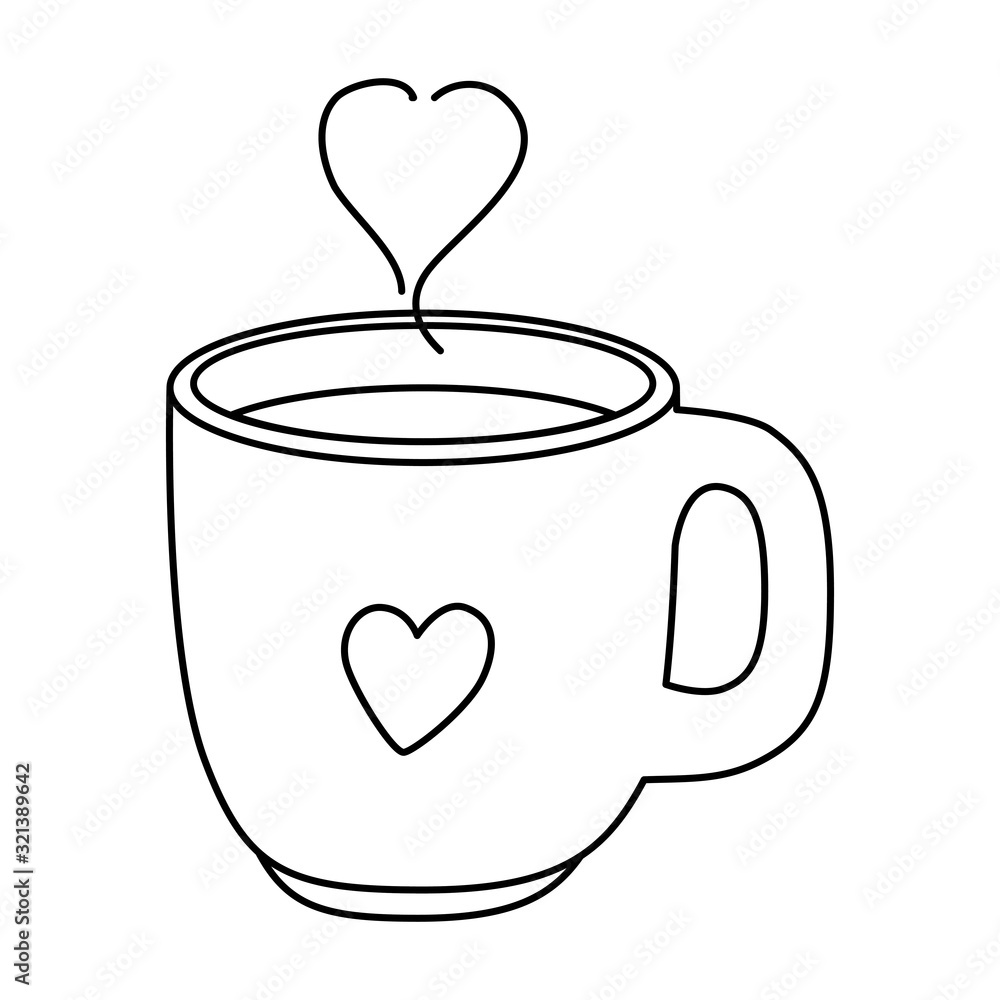 Canvas Prints cup coffee with heart isolated icon