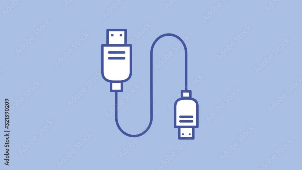 Poster usb line icon on the alpha channel