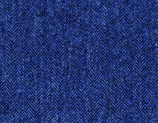 Classic cornflower blue tweed. Herringbone tweed, Wool Background Texture. Coat close-up. Expensive...