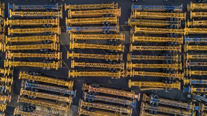 Empty Shipping Trailers at a Train Yard, Port in South East Portland Oregon © Cascadia Aerial