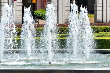 Water splash of fountain by high shutter speed