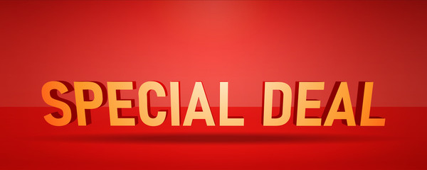 Special deal spotlight headline advertising for valentines day, holidays, or product announcement