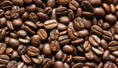 Roasted coffee beans background