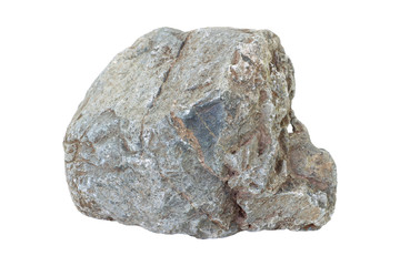 Single natural stone isolated on white background