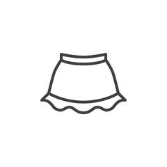 Girl skirt line icon. linear style sign for mobile concept and web design. Baby girl skirt outline vector icon. Symbol, logo illustration. Vector graphics