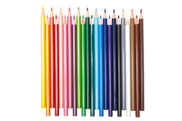 colored pencils isolated on white background.