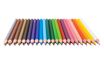 colored pencils isolated on white background.