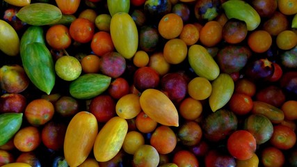 Background of Colorful Cherry Tomatoes, Summer Veggies, Healthy Eating, Dieting