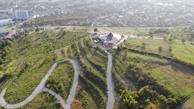 Drone Aerial Above Oradea Romania City Road