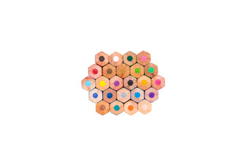 colored pencils isolated on white background.