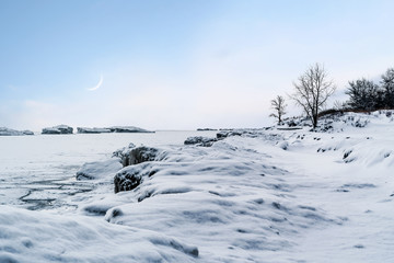 The effect of the polar vortex in the Midwest of Lake Michigan which resulted in frozen waves on...