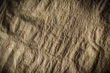 general view crumpled vintage brown paper texture close up