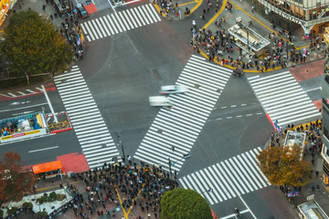 スクランブル交差点Pedestrians Shibuya Scramble Crossing 