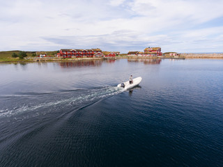 RIB boat on a beautiful day at Hustadvika