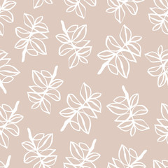 Seamless pattern with hand drawn branches.