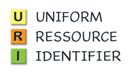 URI initials in colored 3d cubes with meaning