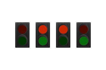 Set of simple traffic lights.
