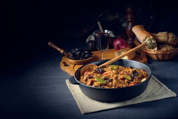 A real Polish 'Bigos,'after an old recipe with dried plums and wine.