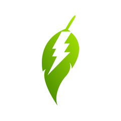 Green Power Energy Design Element thunder vector icon