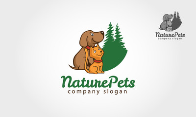 Nature Pet vector logo template. This logo perfectly used for any pets related businesses, pets training center, any type of care related business, nonprofit organizations, part, spa, etc