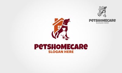 Pets Home Care Vector Logo. This logo for any types of business, pet shop, veterinary, grooming, etc.
