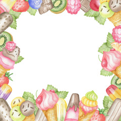 Square ice cream frame