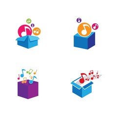 Music box logo creative vector icon
