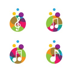 Music logo creative vector icon